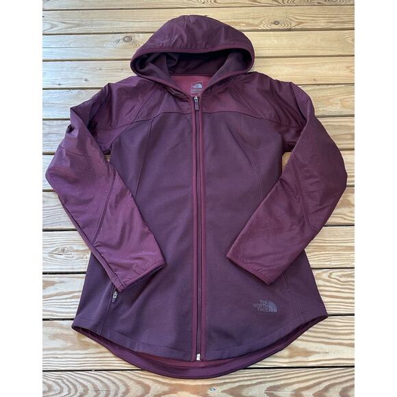 The North Face Hooded Jacket Polka Dot Size Medium Women’s Maroon Full Zip - Picture 1 of 8